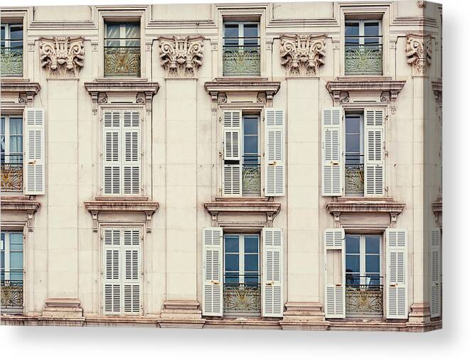 Nice Canvas Print featuring the photograph Windows on Nice by Melanie Alexandra Price