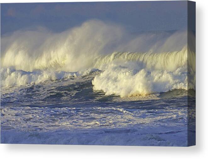 Windy Morning At The Beach In Oregon Canvas Print featuring the digital art Windy Morning At The Beach In Oregon by Tom Janca