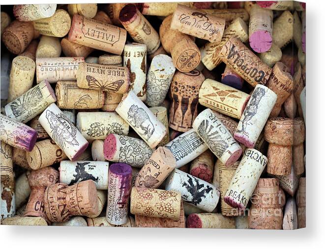 Wine Canvas Print featuring the photograph Wine and Champagne Corks by Vivian Krug Cotton