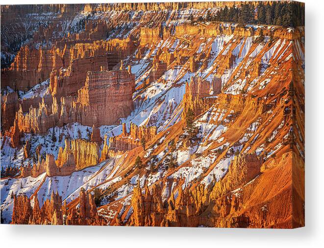 Bryce Canyon National Park Canvas Print featuring the photograph Winter Morning at Bryce Canyon by James Woody