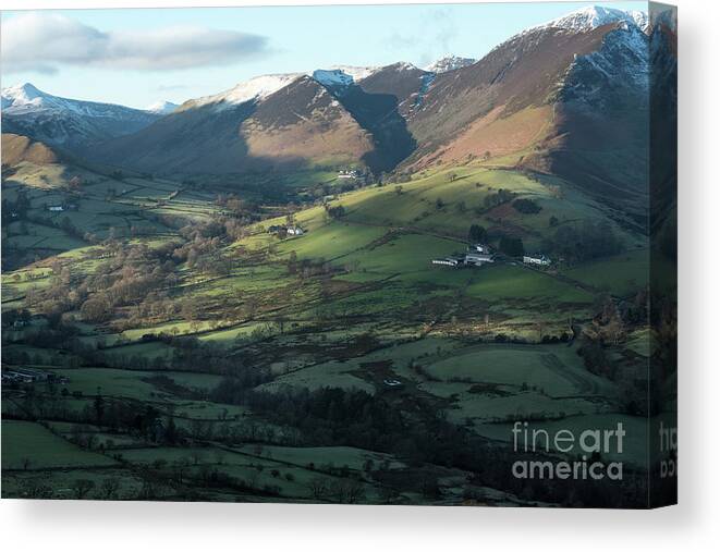 Cumbria Canvas Print featuring the photograph Winter Mountains, Cumbria by Perry Rodriguez