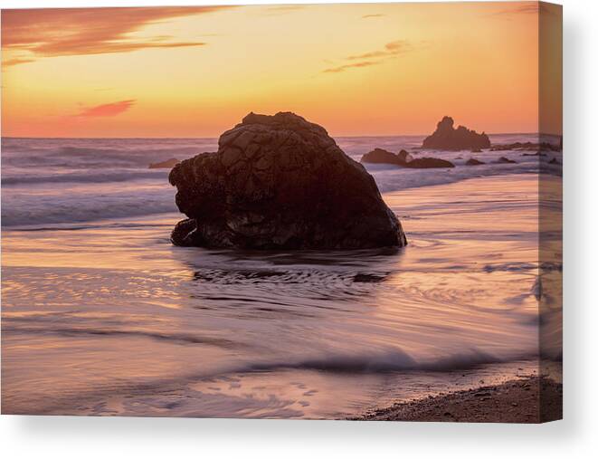 Malibu Sunset Canvas Print featuring the photograph Winter Sunset by Matthew DeGrushe