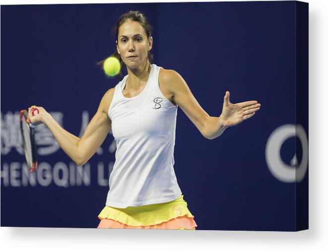Tennis Canvas Print featuring the photograph WTA Elite Trophy Zhuhai 2017 - Day 3 by Power Sport Images