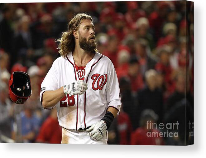 People Canvas Print featuring the photograph Yasmani Grandal and Jayson Werth by Patrick Smith