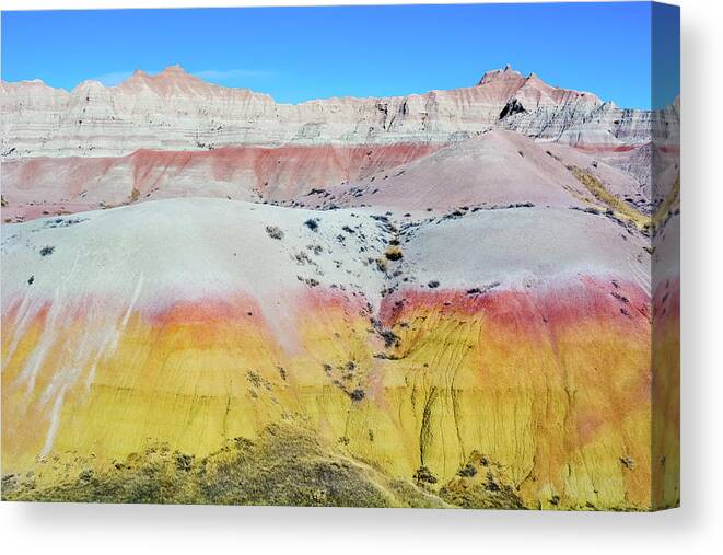 Badlands Canvas Print featuring the photograph Yellow Mounds Badlands by Kyle Hanson