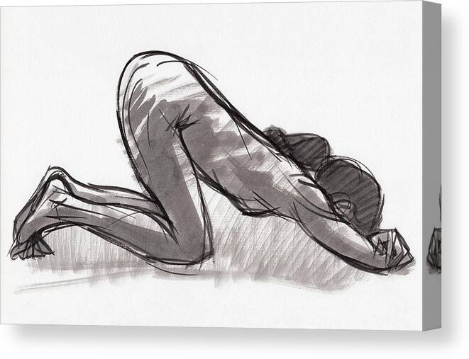 Yoga Canvas Print featuring the painting Yoga study Uin 21-92 by Judith Kunzle