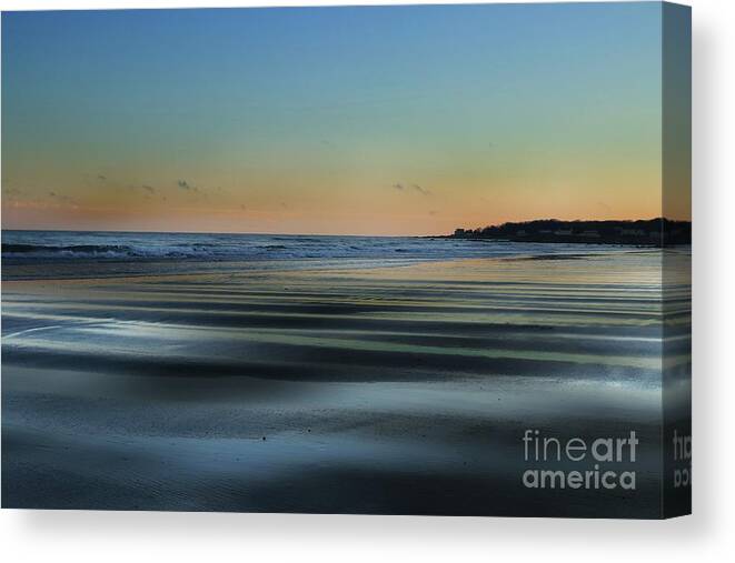 Sunset Canvas Print featuring the photograph York Beach, Maine by Marcia Lee Jones