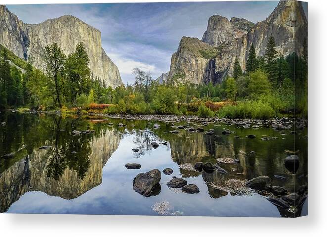 Yosemite National Park Canvas Print featuring the photograph Yosemite Valley View by Brett Harvey