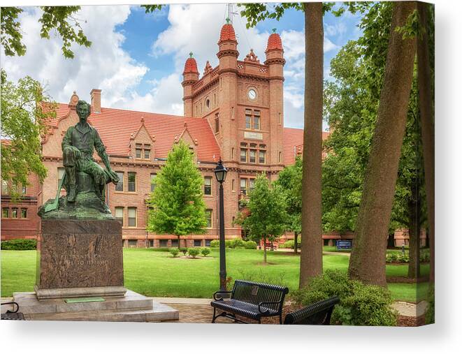 Millikin University Canvas Print featuring the photograph Young Abe Lincoln - Millikin Universtiy - Decatur, Illinois by Susan Rissi Tregoning