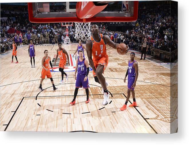 Nba Pro Basketball Canvas Print featuring the photograph Zion Williamson by Jesse D. Garrabrant