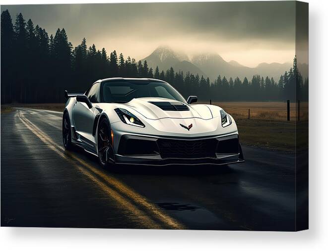 Zr1 Canvas Print featuring the digital art ZR1 - Otherworldly by Lourry Legarde