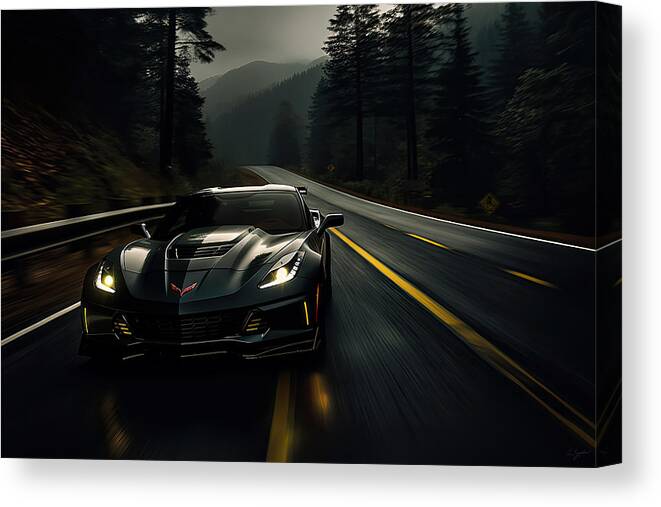 Zr1 Canvas Print featuring the digital art ZR1 - Pure Exhilaration by Lourry Legarde