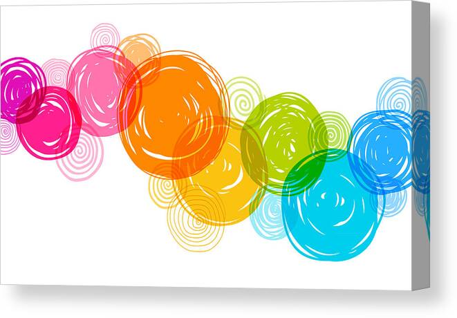 Art Canvas Print featuring the drawing Colorful Hand Drawn Circles Background #1 by Aleksandarvelasevic