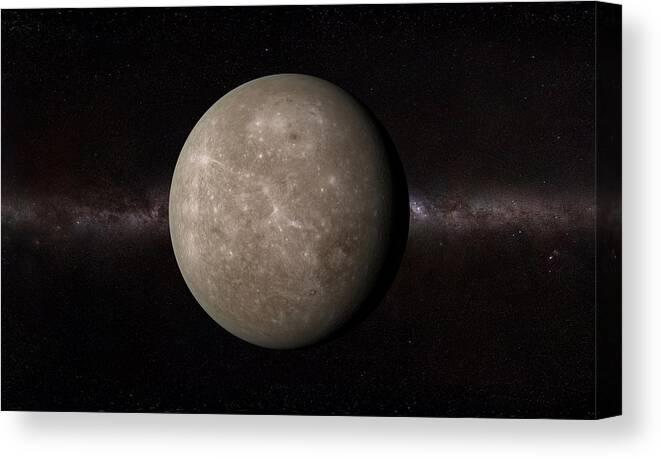 Black Background Canvas Print featuring the drawing Mercury, artwork #2 by Sciepro