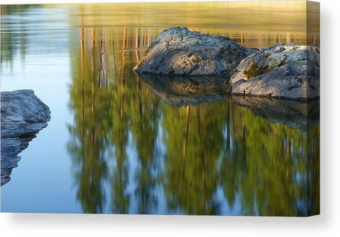 River Canvas Print featuring the photograph Reflections On The River #4 by Loni Collins