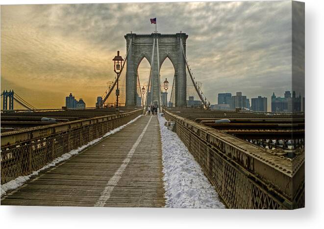 Brooklyn Bridge Canvas Print featuring the photograph Brooklyn Bridge #5 by Jerry Gammon
