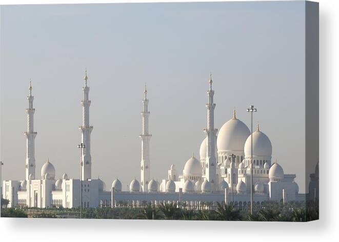 Abu Dhabi Canvas Print featuring the photograph Abu Dhabi Sheikh Zayed Grand Mosque by Steven Richman
