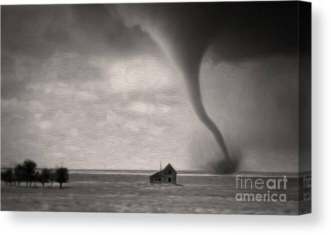 Surrealism Canvas Print featuring the painting Ain't it grand The winds stop blowing by Gregory Dyer