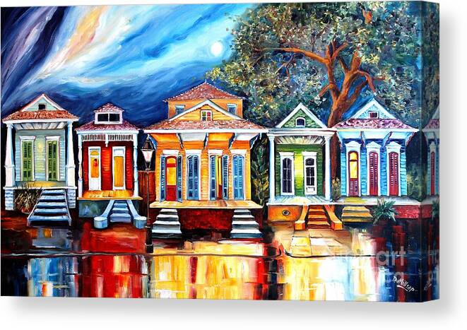 New Orleans Canvas Print featuring the painting Big Easy Shotguns by Diane Millsap