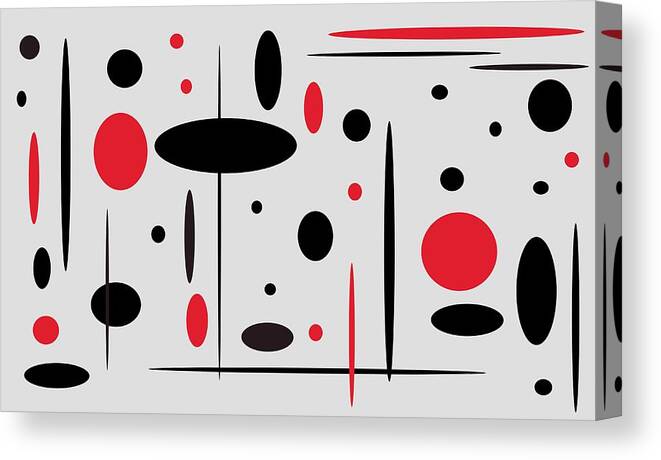 Black Canvas Print featuring the painting Black and Red by Christina Wedberg