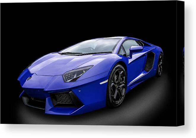 Blue Canvas Print featuring the photograph Blue Aventador by Matt Malloy