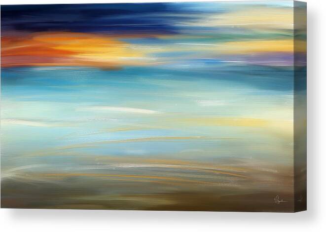 Seascapes Abstract Canvas Print featuring the painting Breeze-Seascapes Abstract Art by Lourry Legarde