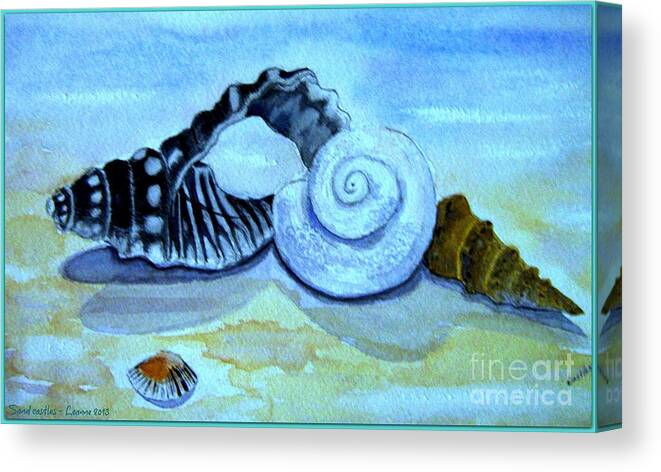 Shells Canvas Print featuring the painting Castles In The Sand by Leanne Seymour