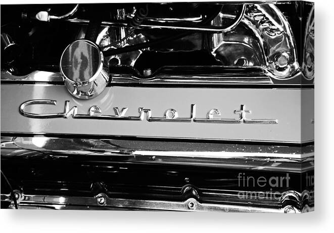 Muscle Car Canvas Print featuring the photograph Chrome Chevy by Randall Cogle