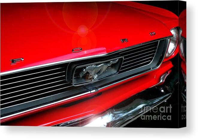 Car Canvas Print featuring the photograph Classic Red Mustang by Deborah Smith