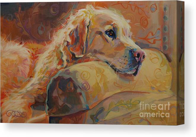 Golden Retriever Canvas Print featuring the painting Daydream by Kimberly Santini