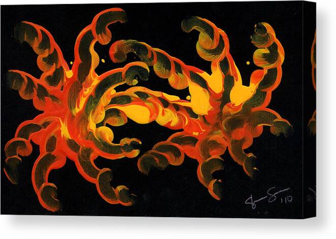 Sea Canvas Print featuring the painting Deep Sea Forms 2 by Steve Sommers