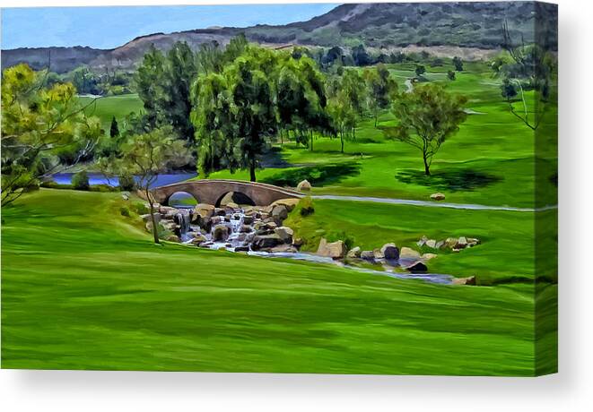 Golf Canvas Print featuring the painting Del Mar Country Club by Michael Pickett