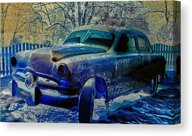 Vintage Car Canvas Print featuring the photograph Devil In My Car by William Rockwell