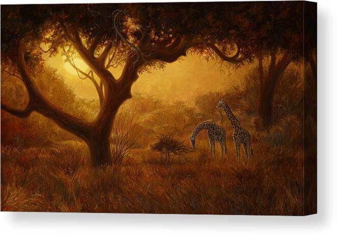 Africa Canvas Print featuring the painting Dreamland by Lucie Bilodeau