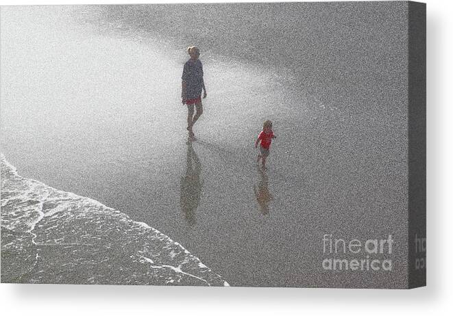 Beach Canvas Print featuring the photograph Ecstatic Boy Loving Mother by Ross Lewis