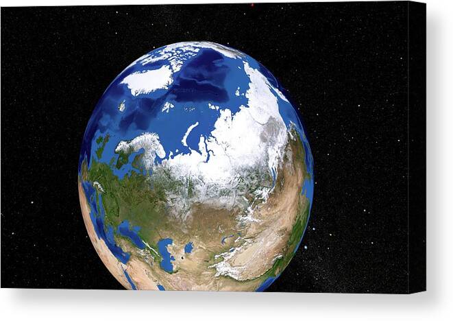 Earth Canvas Print featuring the photograph Eurasia by Nasa/gsfc-svs/science Photo Library