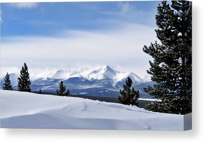 Mt Elbert Canvas Print featuring the photograph February Wind by Jeremy Rhoades