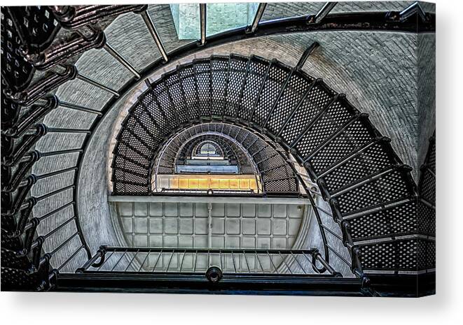 Frank J Benz Canvas Print featuring the photograph Saint Augustine Light Stairway by Frank J Benz