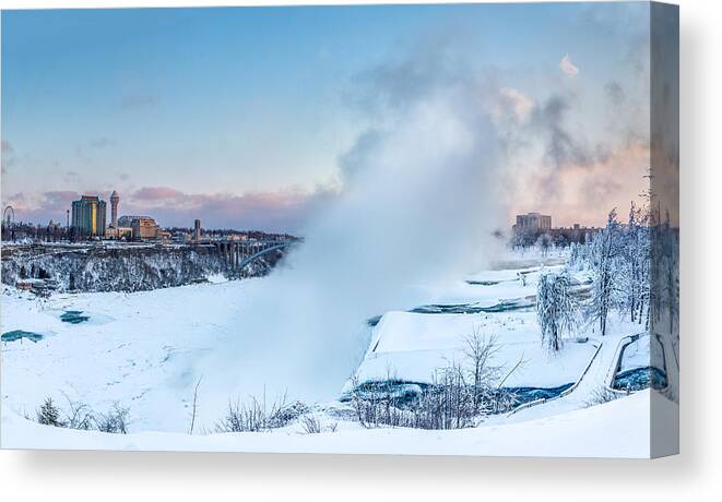 Landscape Canvas Print featuring the photograph Frozen Niagara N1 by Chris Bordeleau