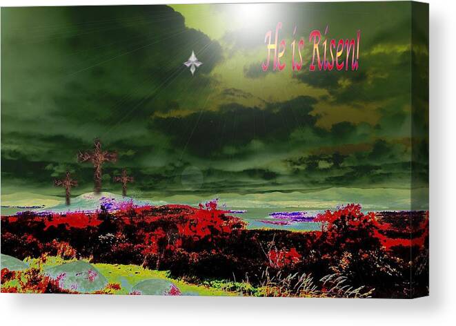 He Is Risen Canvas Print featuring the painting He is Risen by Mike Breau