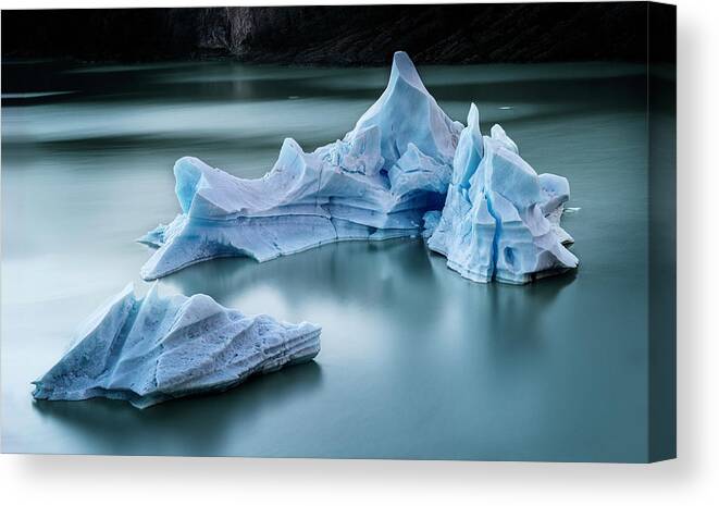 Tranquility Canvas Print featuring the photograph Iceberg In Lake Grey In Torres Del Paine by Ignacio Palacios