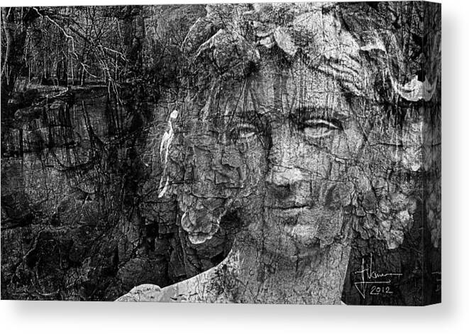 Composite Photo Photograph Face Bw Blackandwhite Print Acrylic Canvas Metal Canvas Print featuring the photograph Icon Composite by Jim Vance