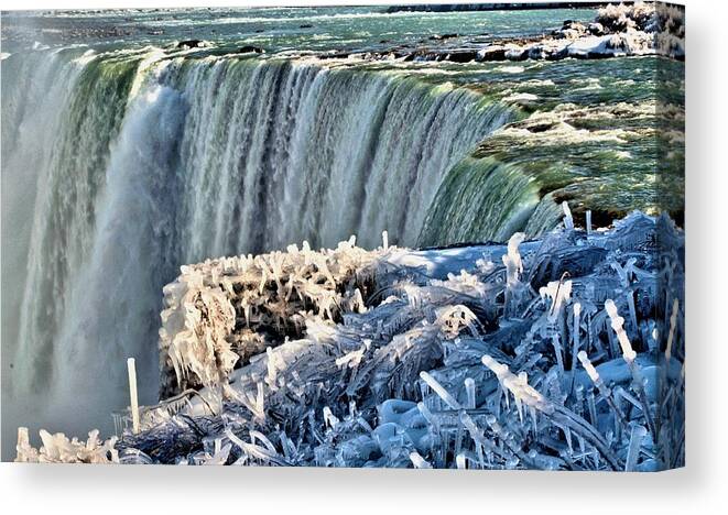 Water Canvas Print featuring the photograph Icy Niagara Falls by Douglas Pike