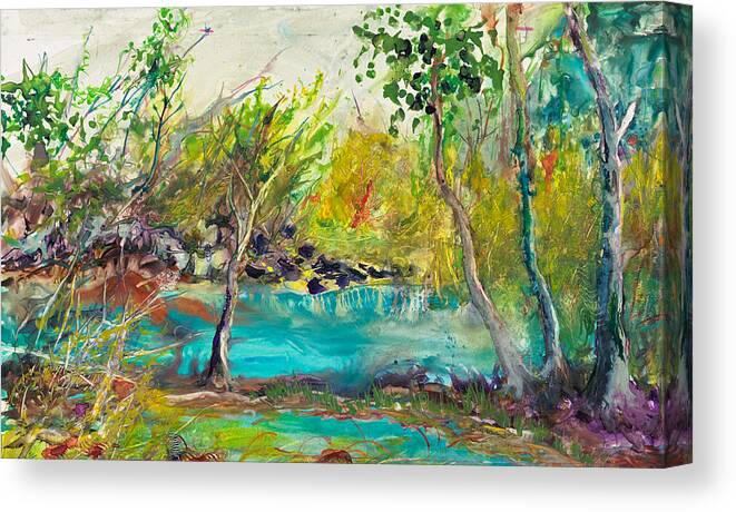 Watereay Canvas Print featuring the painting Inland Waterway Swamp by Gary DeBroekert