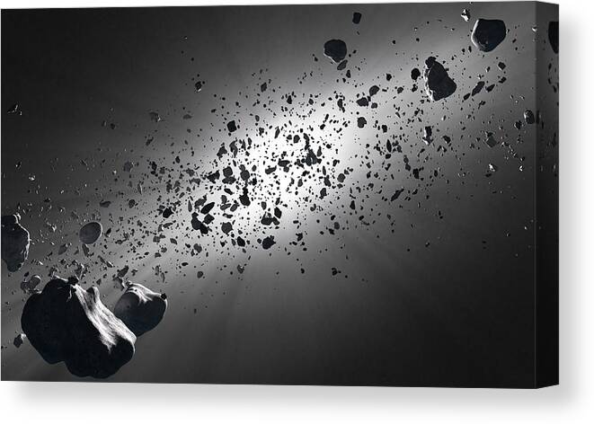 Asteroid Canvas Print featuring the photograph Inside the Asteroid Belt against the sun by Johan Swanepoel