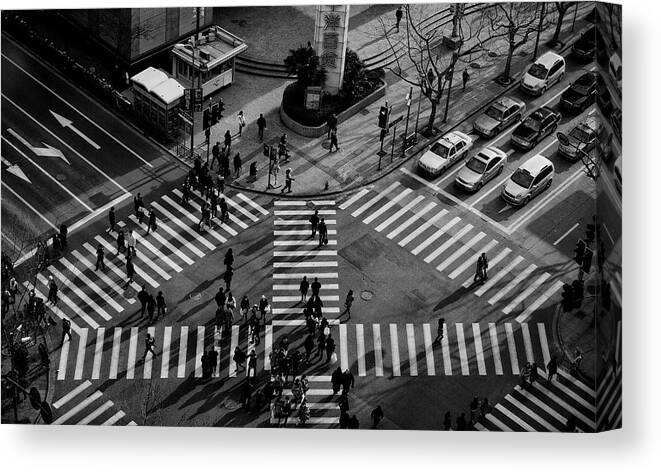 Street Canvas Print featuring the photograph Intersection ( Crossing Alternatives ) by C.s. Tjandra