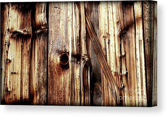 Wood Canvas Print featuring the photograph Knotty Wood grain by Janine Riley