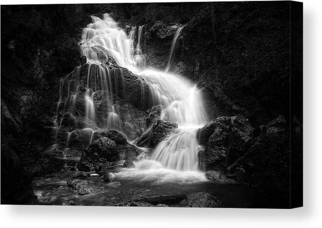 Waterfall Canvas Print featuring the photograph Lainbach by Norbert Maier