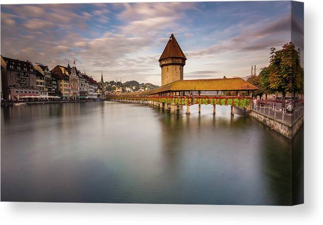 Tranquility Canvas Print featuring the photograph Lake Lucerne, Switzerland by Glenn Driver