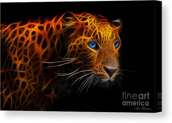 Leopard Canvas Print featuring the digital art Leopard Fraktal by Bruno Santoro